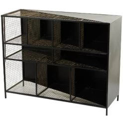 Industrial Mesh Metal Console Table Black - Olivia & May