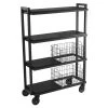 Cart System With Wheels 4 Tier Black - Atlantic