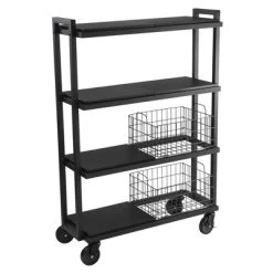 Cart System With Wheels 4 Tier Black - Atlantic