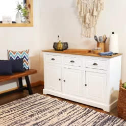 Sunnydaze Decor Sunnydaze Sideboard With 3 Drawers And 3 Doors - Solid Pine Construction - White - 32" 15 Sunnydaze Decor Sunnydaze Sideboard With 3 Drawers And 3 Doors - Solid Pine Construction - White - 32" -Home Style Deals Store GUEST 5f19f37e 3b80 422b b794 a116e0d516d3