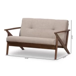 Bianca Mid-Modern Walnut Wood Fabric Tufted 2 Seater Loveseat Light Gray - Baxton Studio 15 Bianca Mid-Modern Walnut Wood Fabric Tufted 2 Seater Loveseat Light Gray - Baxton Studio -Home Style Deals Store GUEST 5ff8c6a2 bb07 4d4f 81ab 6c0801697306