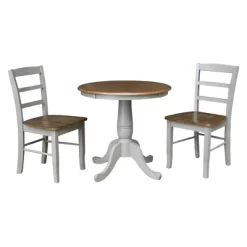 30" Round Dining Table With Raised Legs And 2 Madrid Dining Chairs - International Concepts -Home Style Deals Store GUEST 610db771 b3b1 4869 ae22 20b1590fe4ad