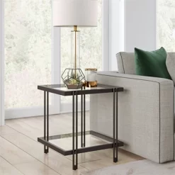 Metal Side Table In Black - Henn&Hart -Home Style Deals Store GUEST 61110299 0a20 4c6d 8d3b 46acd9edfd36