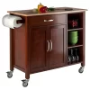 Mabel Kitchen Cart Wood/Walnut/Natural - Winsome