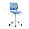 Costway Office Task Desk Armless Chair Adjustable Mid Back Swivel Study Chair RoseBlueTurquoisePurple