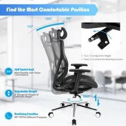 Costway Ergonomic Office Chair High-Back Mesh Chair W/Adjustable Lumbar Support -Home Style Deals Store GUEST 625eac8b 57c3 4d85 a154 4a5a8e0f20d2