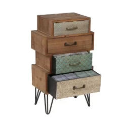 LuxenHome 4-Drawer 33" H X 18.9" W Wood Accent Chest. -Home Style Deals Store GUEST 628d022f 014c 452c ba6a 5101d441fb15