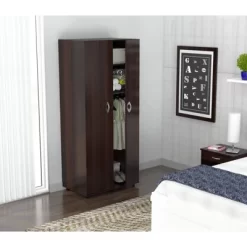 2 Door Wardrobe/Armoire Espresso - Inval -Home Style Deals Store GUEST 62d1fd46 60e9 4b9e 9060 c807f8a73faa