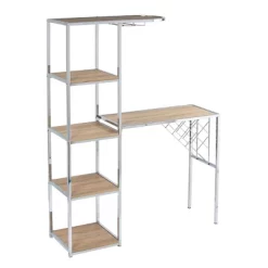 Befail Serving Table With Bar Storage Natural/Chrome - Aiden Lane -Home Style Deals Store GUEST 64e8e6fd f667 4508 8c58 b11defb6109b