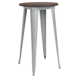 Merrick Lane 24" Round Metal Indoor Bar Height Table With Galvanized Steel Frame And Rustic Wood Top -Home Style Deals Store GUEST 6517c93b 5761 447f a7a7 5abb01411a7f