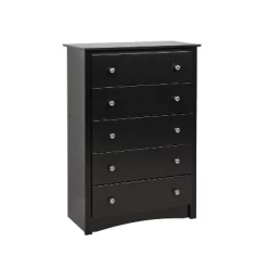 5 Drawer Dresser Black - Prepac