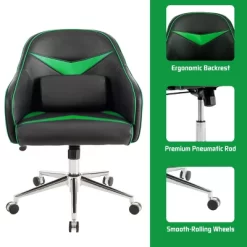 Costway Office Chair Task Desk Swivel Adjustable Height W/ Massage Lumbar Support BlueGreen -Home Style Deals Store GUEST 668c9978 6454 42c9 b7a3 7f7441e36ca8