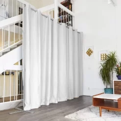 RoomDividersNow End2End Portable Alloy Steel Freestanding Stand 7ft Tall X 12ft Wide, Medium Silver