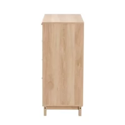 Elsbeth Wood And Natural Rattan 5 Drawer Storage Cabinet Oak Brown/Natural Brown - Baxton Studio -Home Style Deals Store GUEST 67fb429c a74e 43d8 aa03 c868d3bae627
