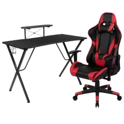 BlackArc Delta Gaming Setup: Reclining Chair With Lumbar Support & Headrest; Desk With Detachable Headphone Hook/Cupholder & Monitor Stand -Home Style Deals Store GUEST 6815d124 939a 4e5f be71 3d1f9fa0c351