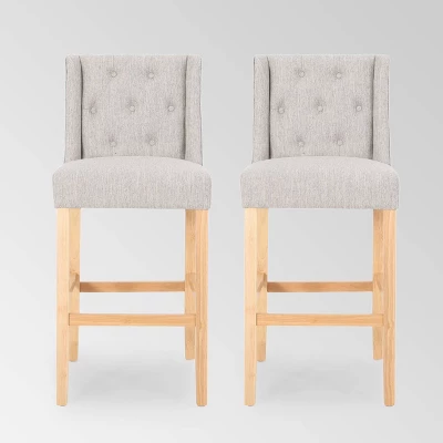 Set Of 2 Lansglen Button Tufted Wingback Barstools - Christopher Knight Home 9 Set Of 2 Lansglen Button Tufted Wingback Barstools - Christopher Knight Home - Image 9