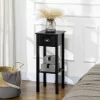 HOMCOM 2-Tier Side Table With Drawer, Narrow End Table With Bottom Shelf, For Living Room Or Bedroom, Set Of 2, Black