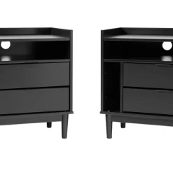 2pk Mid-Century Modern Solid Wood 2 Drawer Storage Nightstands - Saracina Home -Home Style Deals Store GUEST 68ea8919 fae8 48c6 aef2 14de0162909c