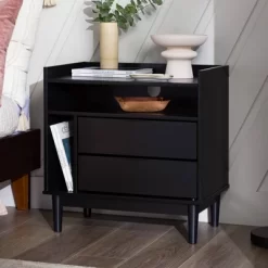 Mid-Century Modern Solid Wood 2 Drawer Nightstand - Saracina Home 22 Mid-Century Modern Solid Wood 2 Drawer Nightstand - Saracina Home -Home Style Deals Store GUEST 69366622 5a69 4b4a 9166 09101d18cb01