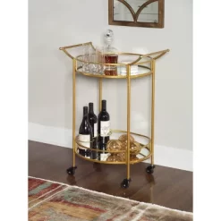 Round Metal Bar Cart Gold - Linon 10 Round Metal Bar Cart Gold - Linon -Home Style Deals Store GUEST 697a93be 9317 4e40 a4b8 bf30d4807bbf