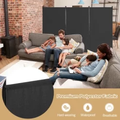 Costway 3-Panel Room Divider Folding Privacy Partition Screen For Office Room WhiteBlackBrown -Home Style Deals Store GUEST 6a3f8068 5f8a 4c83 8b85 5f34cbff75c7