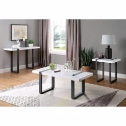 Druse Sofa Table With U-Shaped Legs White/Black - MiBasics -Home Style Deals Store GUEST 6b666082 6e96 4c42 8c65 df66cafab6e4