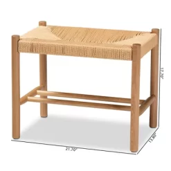 Saura Wood Hemp Accent Bench Oak Brown - Baxton Studio -Home Style Deals Store GUEST 6bb854ee a0ab 4978 b8b9 87d8967bb6e4