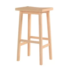 PJ Wood Classic Saddle Seat 24'' Kitchen Bar Counter Stool With Backless Seat & 4 Square Legs, For Homes, Dining Spaces, And Bars, Natural (5 Pack) -Home Style Deals Store GUEST 6c038197 6c7b 4507 af24 ca8944adf526
