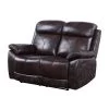 57" Perfiel Two-Tone Grain Leather Loveseat Dark Brown - Acme Furniture