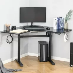 Vinsetto 65.75" Adjustable Height Standing Desk, V-Shaped Computer Desk Workstation For Home, Office