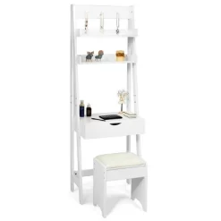 Costway Vanity Set Makeup Dressing Table W/Flip Top Mirror Hooks Shelves -Home Style Deals Store GUEST 6d9e8689 48ba 491f 8862 465bcdad91ab