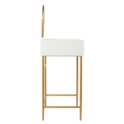 Randburg Vanity Table With Mirror White/Gold - Aiden Lane -Home Style Deals Store GUEST 6eb0ed88 6b75 483c b73d db54bc71ee1a
