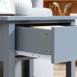 HOMCOM Modern Style Nightstand, Side Table With Drawer And Storage Shelf For Bedroom, Or Living Room, Gray -Home Style Deals Store GUEST 6ef946aa 88fe 404b abd8 23bffc572a11