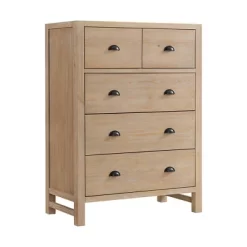5pc Arden Wood Bedroom Set With Two 2 Drawer Nightstands With Open Shelf Light Driftwood - Alaterre Furniture -Home Style Deals Store GUEST 6f1494b2 2d1e 43fd 8d27 d933fdf52263