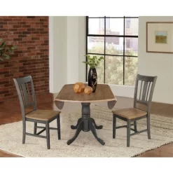 42" Mase Dual Drop Leaf Table With 2 San Remo Side Chairs - International Concepts -Home Style Deals Store GUEST 6ffbdf4d b01d 4598 8427 4d96eec6244d
