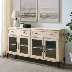 4 Door Reeded Glass Storage Sideboard - Saracina Home -Home Style Deals Store GUEST 7058a409 0346 4575 9379 b7ed1fea9980