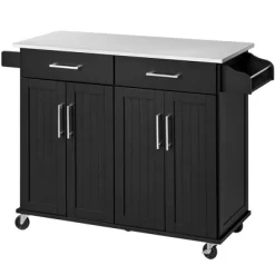 Yaheetech Large Kitchen Cart Kitchen Island On Wheels With Stainless Steel Countertop -Home Style Deals Store GUEST 71797514 a697 4e9d a342 dfa98461c91a