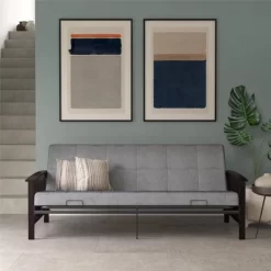 Full Brixen Wood Arm Metal Futon Frame With 6" Mattress - Room & Joy -Home Style Deals Store GUEST 728a0b52 d5de 4e9c a217 bc19a893411d