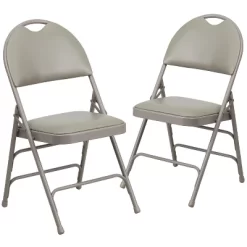 Flash Furniture 2 Pack HERCULES Series Extra Large Ultra-Premium Triple Braced Metal Folding Chair With Easy-Carry Handle -Home Style Deals Store GUEST 728f3802 e48c 4358 bdce 0defccd87b85