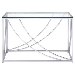 Lille Console Sofa Table With Glass Top Chrome - Coaster -Home Style Deals Store GUEST 7322cae2 e624 40ed 8041 1cc37c34c23d