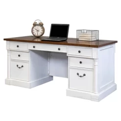 66" Durham Double Pedestal Executive Desk White - Martin Furniture -Home Style Deals Store GUEST 735c5729 8e5b 488f bd7e aeb8d9ece01c