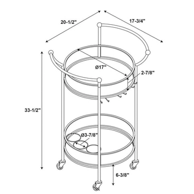 Round Metal Bar Cart Gold - Linon 8 Round Metal Bar Cart Gold - Linon - Image 8