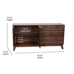 Flash Furniture 60" Buffet Cabinet With 4 Soft Close Doors And Adjustable Shelves - Dark Walnut 15 Flash Furniture 60" Buffet Cabinet With 4 Soft Close Doors And Adjustable Shelves - Dark Walnut -Home Style Deals Store GUEST 74275f67 67f7 4beb 9eaa e315dc3b43fb