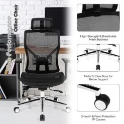 Costway Ergonomic Office Chair High-Back Mesh Chair W/Adjustable Lumbar Support -Home Style Deals Store GUEST 74647328 76ca 47e8 af88 2795517ac313