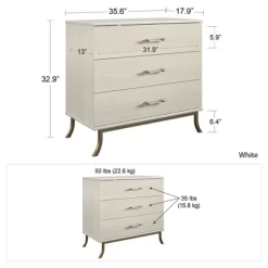 Little Seeds Monarch Hill Clementine 3 Drawer Dresser, White -Home Style Deals Store GUEST 74c5127e 2eb6 4caf 9e36 dff3cea4841c