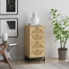Arina Farmhouse Natural Rattan Vertical 4 Drawers Dresser - Maison Boucle