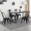 Yaheetech Pack Of 4 Stackable Classic Metal Dining Chair For Indoor Outdoor