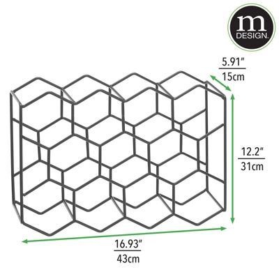 MDesign Hexagon 11 Bottle Wine Rack For Kitchen Counter Or Fridge 2 MDesign Hexagon 11 Bottle Wine Rack For Kitchen Counter Or Fridge - Image 2