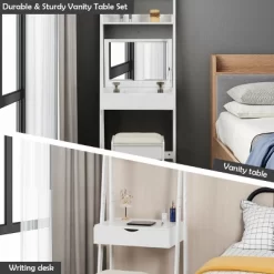 Costway Vanity Set Makeup Dressing Table W/Flip Top Mirror Hooks Shelves -Home Style Deals Store GUEST 7522de92 5204 4115 a861 d0a589064aa7