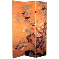 6' Tall Double Sided Chinese Landscapes Canvas Room Divider - Oriental Furniture